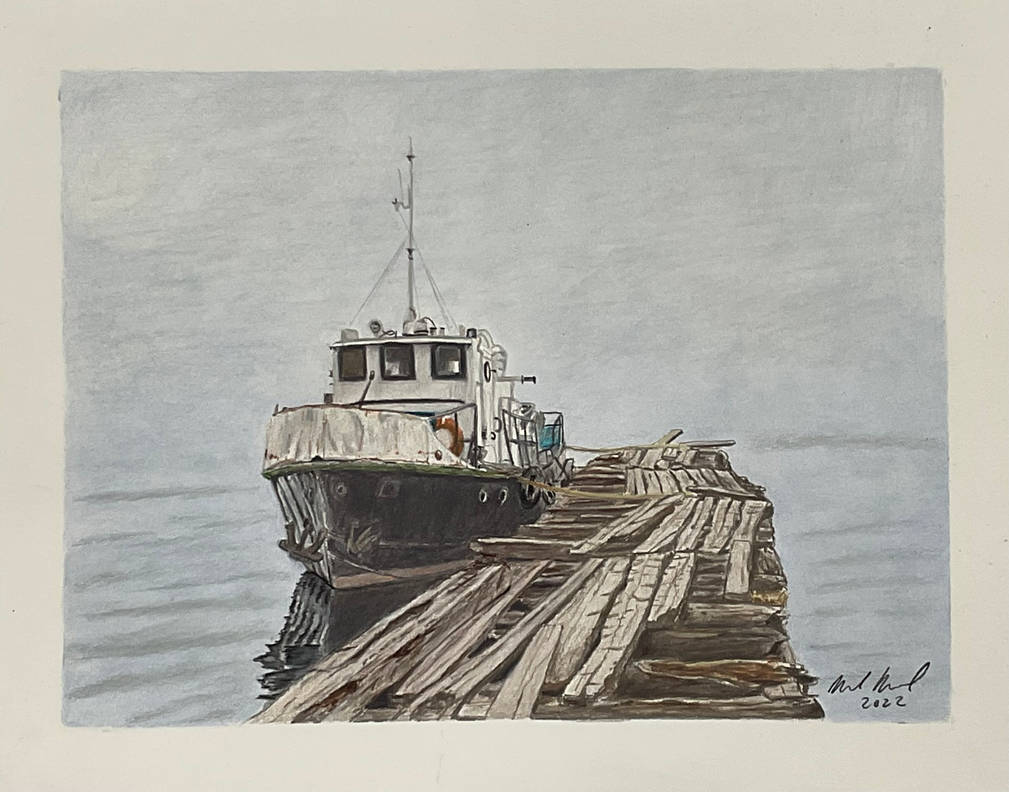 Dreary Dock, a traditional drawing by Mark Russinovich