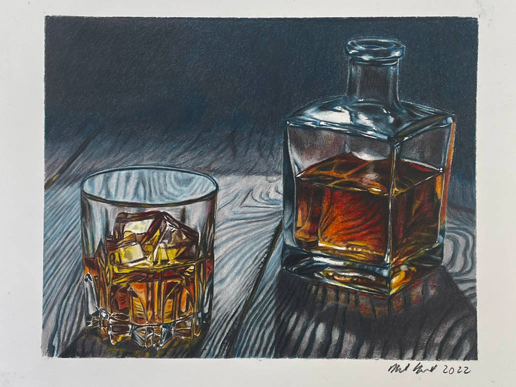 Whiskey on the Rocks, a traditional drawing by Mark Russinovich